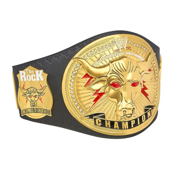 WWE Championship Title Belt The Rock Brahma Bull WWE World Heavy Championship - Image 3